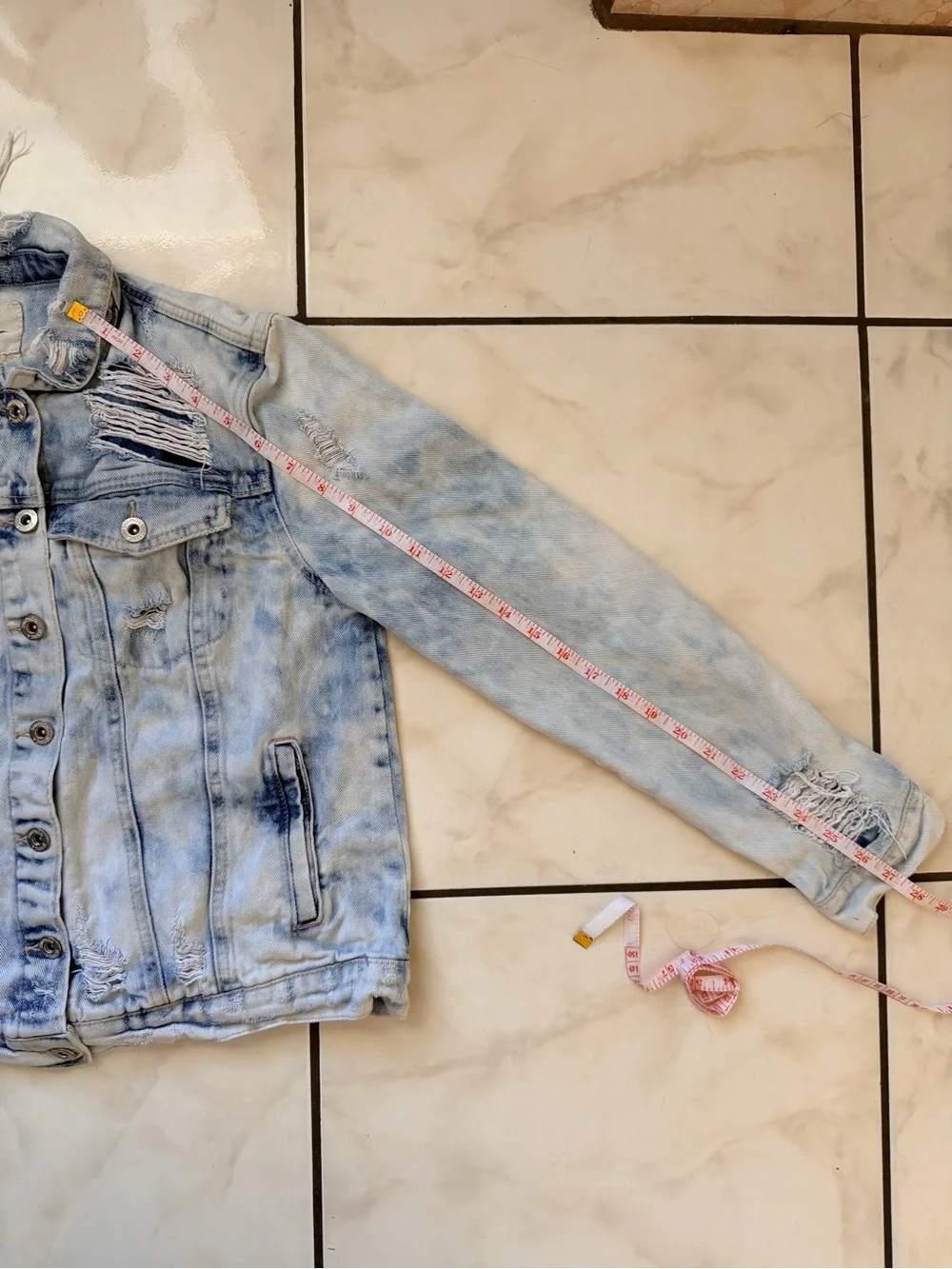 Distressed Light Blue Denim Jacket - Kids